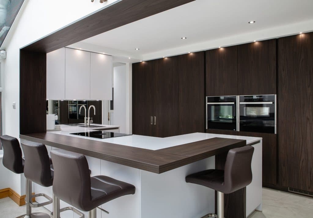 Modern Dark Kitchen With Wooden Finish