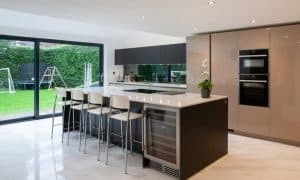 Modern Kitchen With Island and Glossy Finish